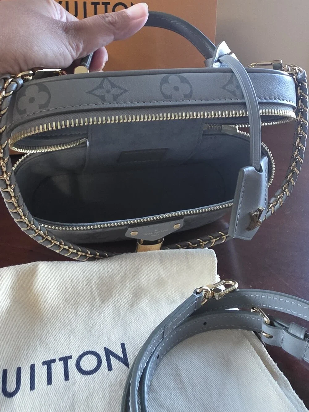 Louis Vuitton Light Blue Monogram Vanity Crossbody Bag